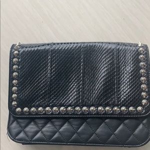 Phillip plein  black snake skin purse